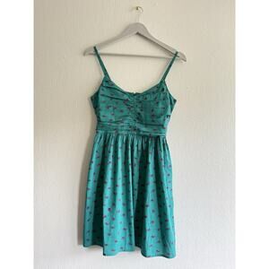 Roxy Sundress‎ Mini Sleeveless Dress Y2K Green Paisley Print Beach Size M